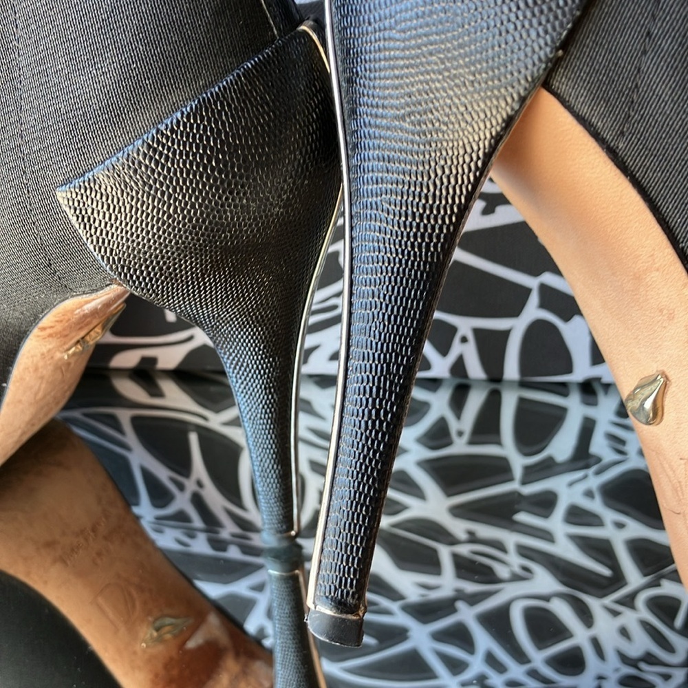 Diane Von Furstenberg Brett black Lizard 8.5 - Picture 4 of 10